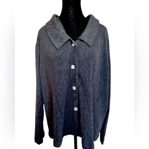 Vintage Travelsmith Black Crepe Lightweight Jacket Size 3X Classic Modest - Picture 1 of 7